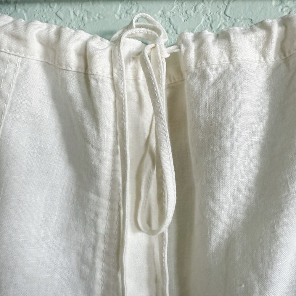 London Jean•Off White Linen Shorts•Drawstring Waist•Size:XL - Picture 2 of 7